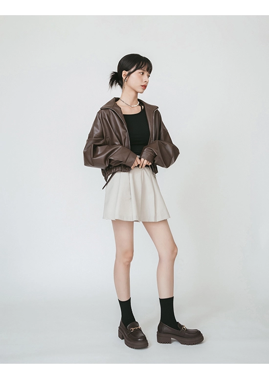 女主風範．鬆糕厚底馬銜釦樂福鞋 復古咖