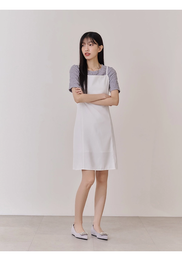 璀璨亮麗水鑽內增高尖頭鞋 紫