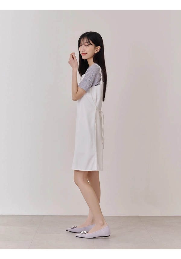 璀璨亮麗水鑽內增高尖頭鞋 紫