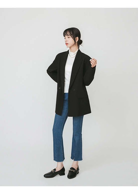 亮麗OL．4D氣墊馬銜釦低跟樂福鞋 時尚黑