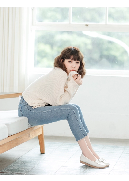 輕甜女孩．MIT小蝴蝶結莫卡辛健走鞋 人氣白