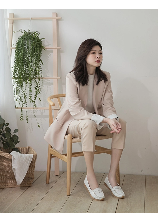 柔軟升級．MIT經典款莫卡辛健走鞋 人氣白
