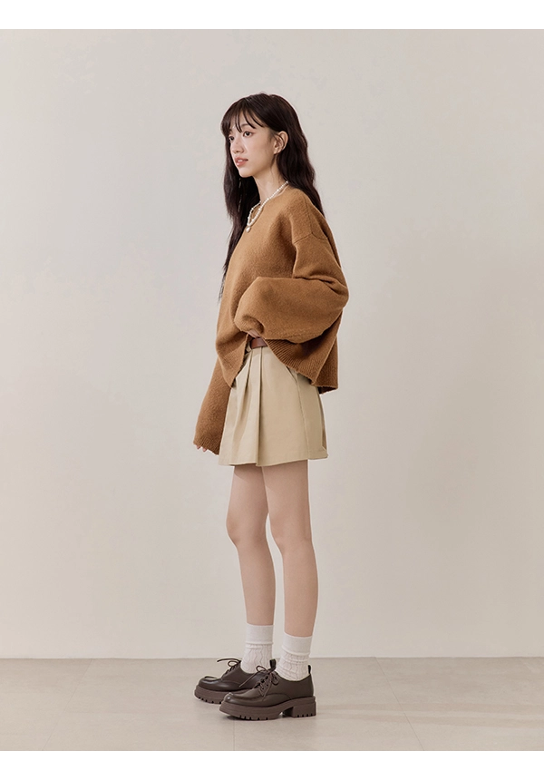 百變少女厚底綁帶德比鞋 咖