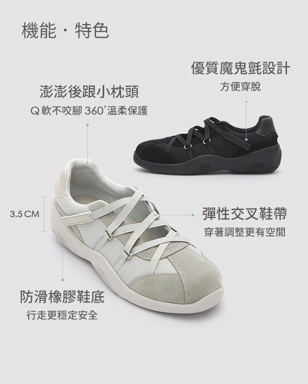 新世代寵兒交叉帶機能瑪莉珍鞋 灰