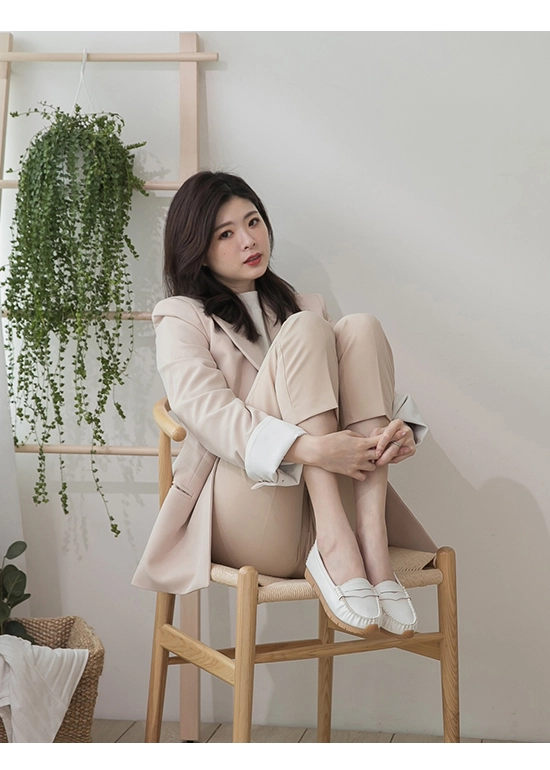 柔軟升級．MIT經典款莫卡辛健走鞋 人氣白