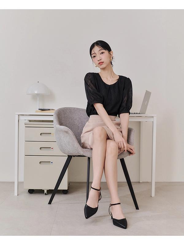 完美氣質尖頭扁跟瑪莉珍鞋 時尚黑