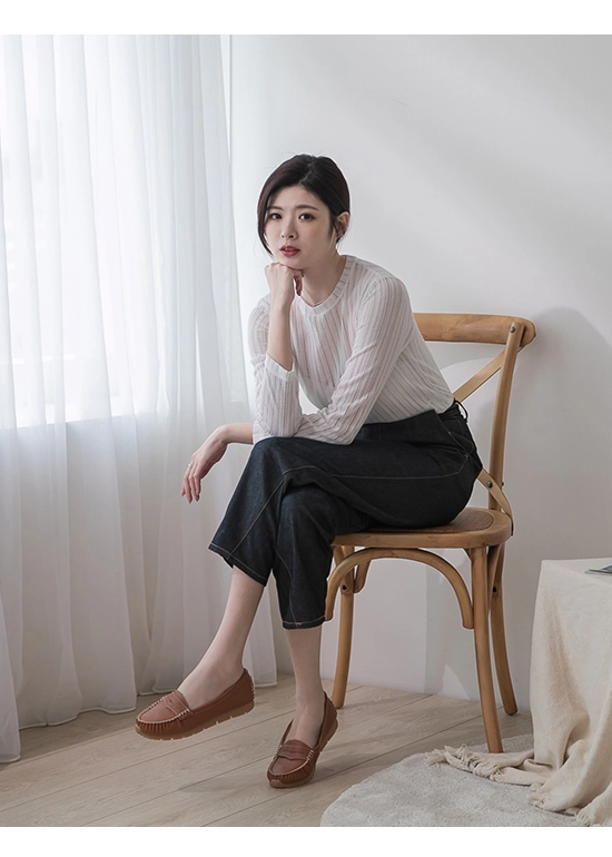 柔軟升級．MIT經典款莫卡辛健走鞋 質感棕