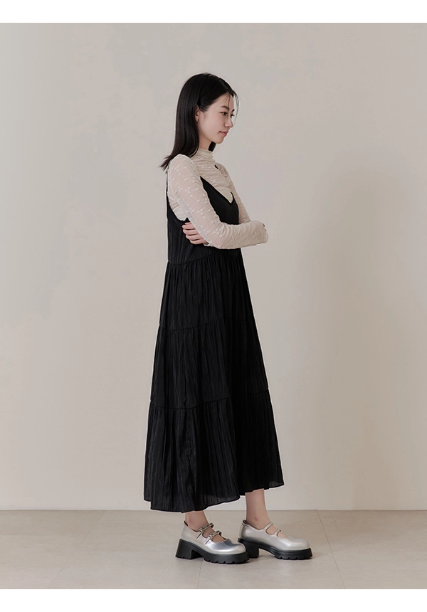 花系少女雙帶輕量瑪莉珍鞋 銀