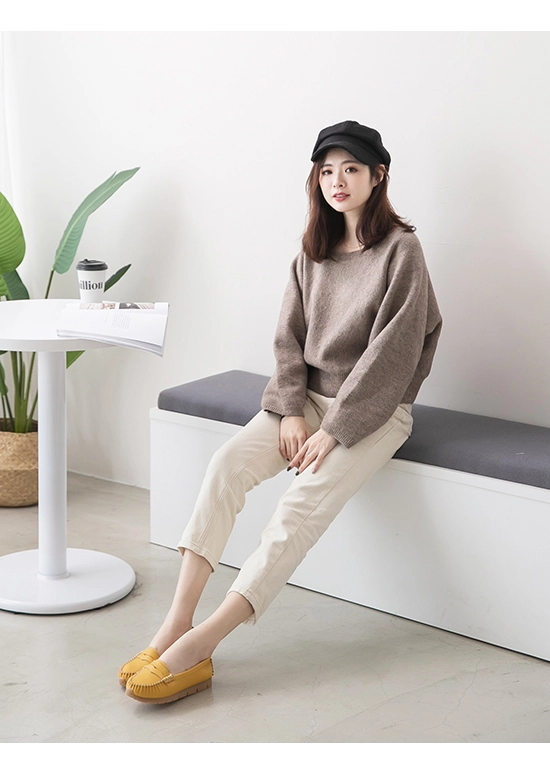 柔軟升級．MIT經典款莫卡辛健走鞋 芥末黃