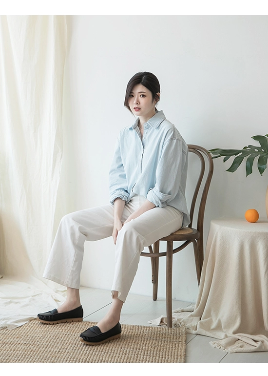柔軟升級．MIT經典款莫卡辛健走鞋 時尚黑