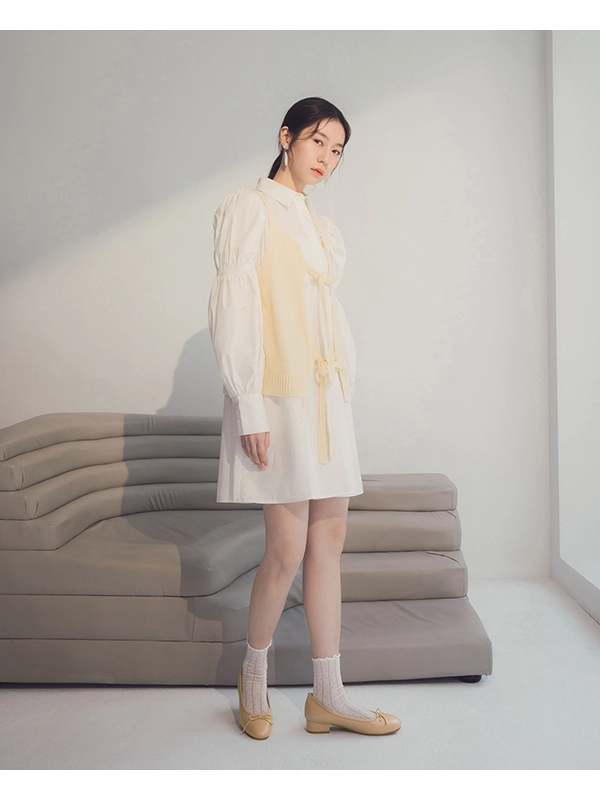 芭蕾少女．4D氣墊低跟芭蕾娃娃鞋 裸膚杏