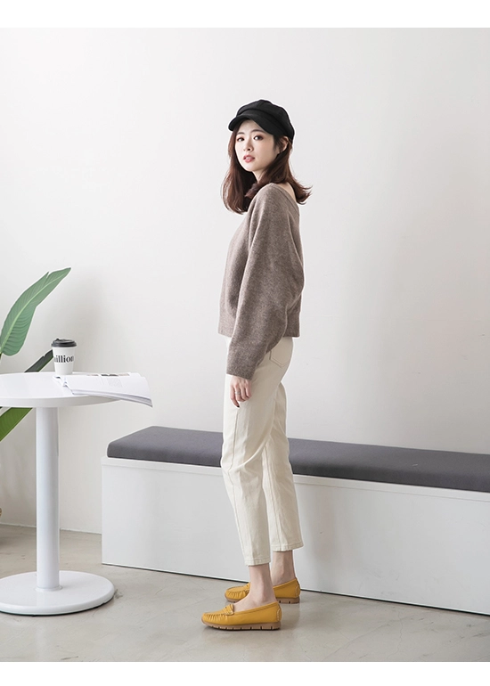 柔軟升級．MIT經典款莫卡辛健走鞋 芥末黃