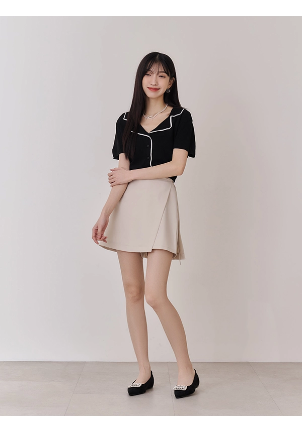 璀璨亮麗水鑽內增高尖頭鞋 黑