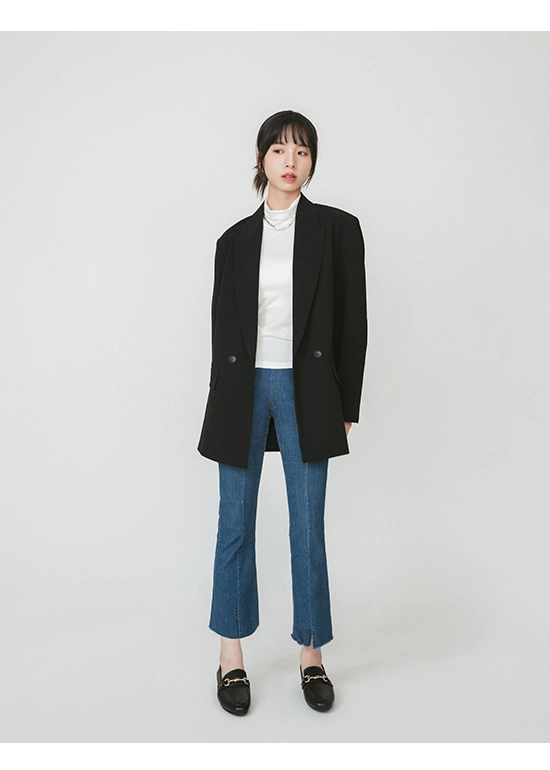 亮麗OL．4D氣墊馬銜釦低跟樂福鞋 時尚黑