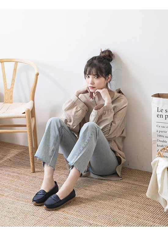 柔軟升級．MIT經典款莫卡辛健走鞋 個性藍
