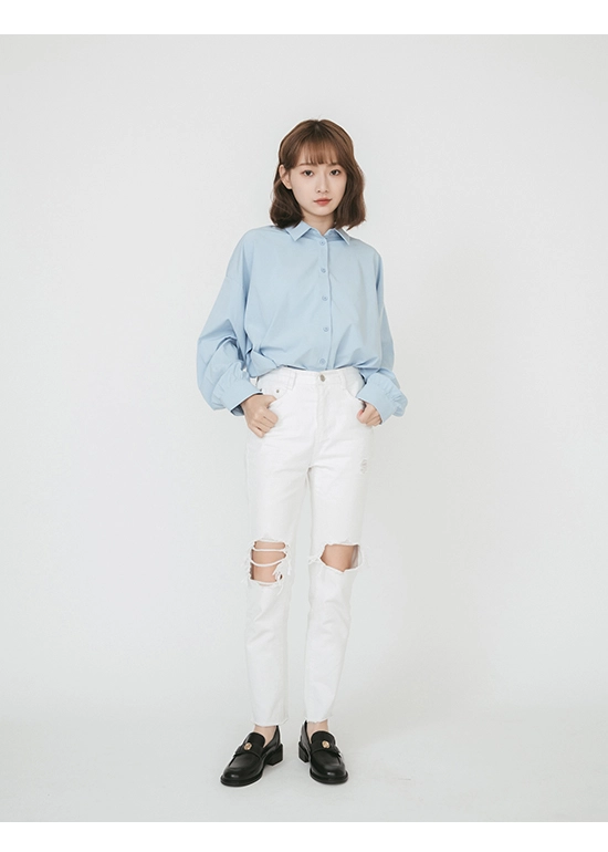 優雅少女．山茶花金飾低跟樂福鞋 時尚黑